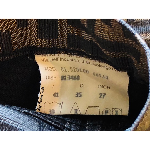 Fendi Vintage Black Brown Monogram FF Logo Zucca print HighWaist Jeans Trousers - Picture 13 of 16